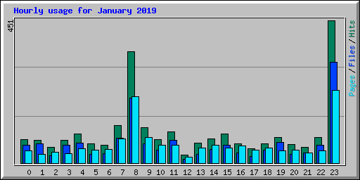 Hourly usage for January 2019